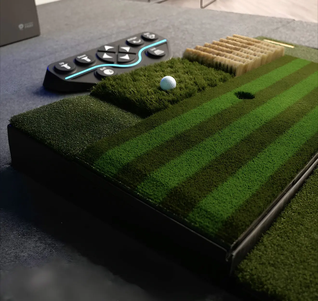 A Golfzon simulator mat